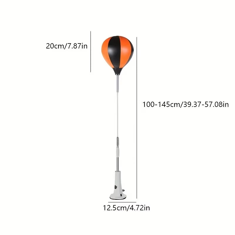 1Pc Height Adjustable Boxing Speed Training Ball- Durable PU Material Suitable for Home and Gym Reflexes and Hand-Eye Coordinati