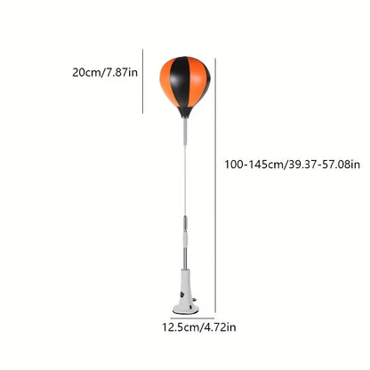 1Pc Height Adjustable Boxing Speed Training Ball- Durable PU Material Suitable for Home and Gym Reflexes and Hand-Eye Coordinati