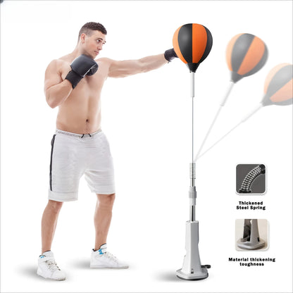 1Pc Height Adjustable Boxing Speed Training Ball- Durable PU Material Suitable for Home and Gym Reflexes and Hand-Eye Coordinati