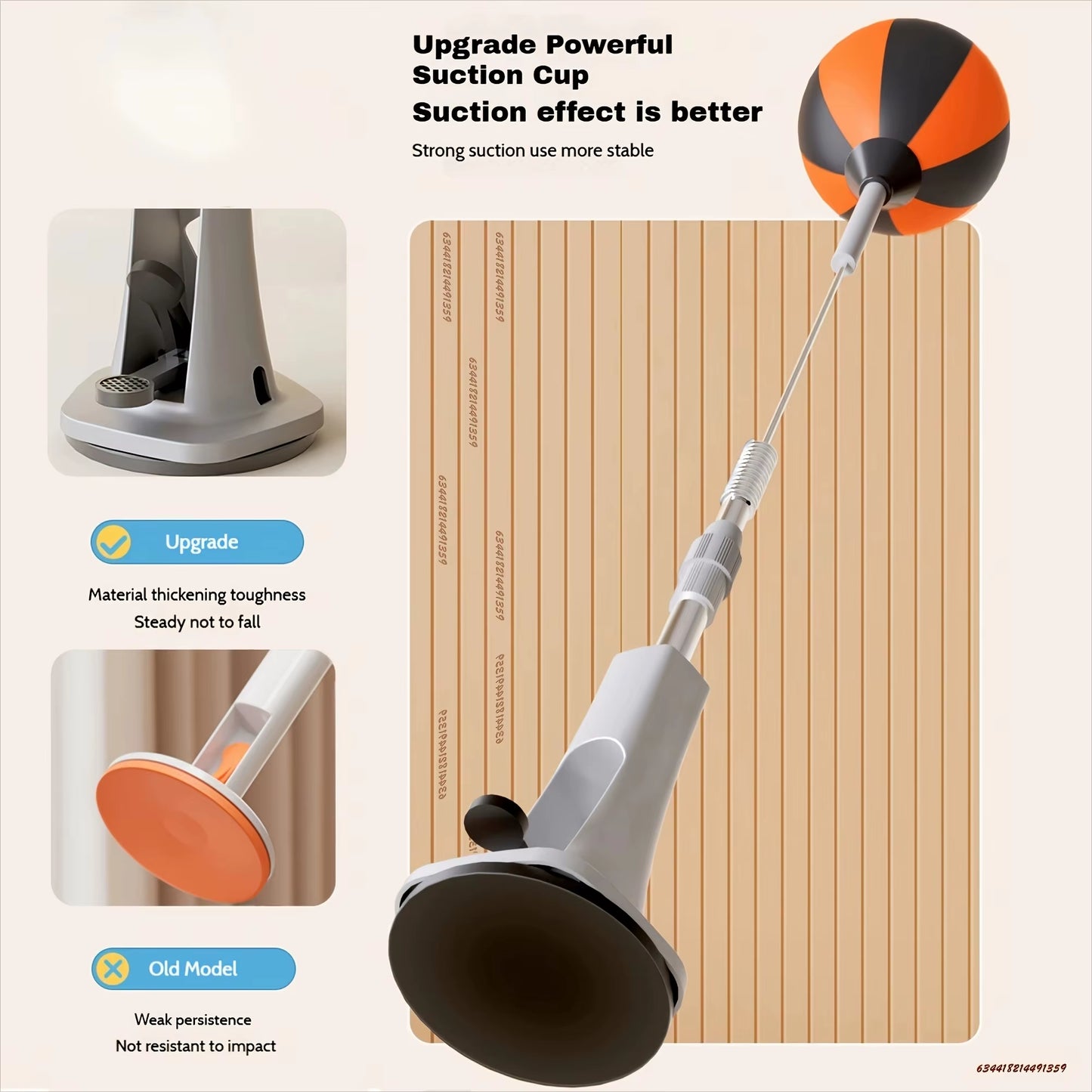 1Pc Height Adjustable Boxing Speed Training Ball- Durable PU Material Suitable for Home and Gym Reflexes and Hand-Eye Coordinati